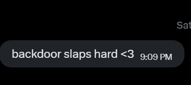 Message: Backdoor slaps hard.